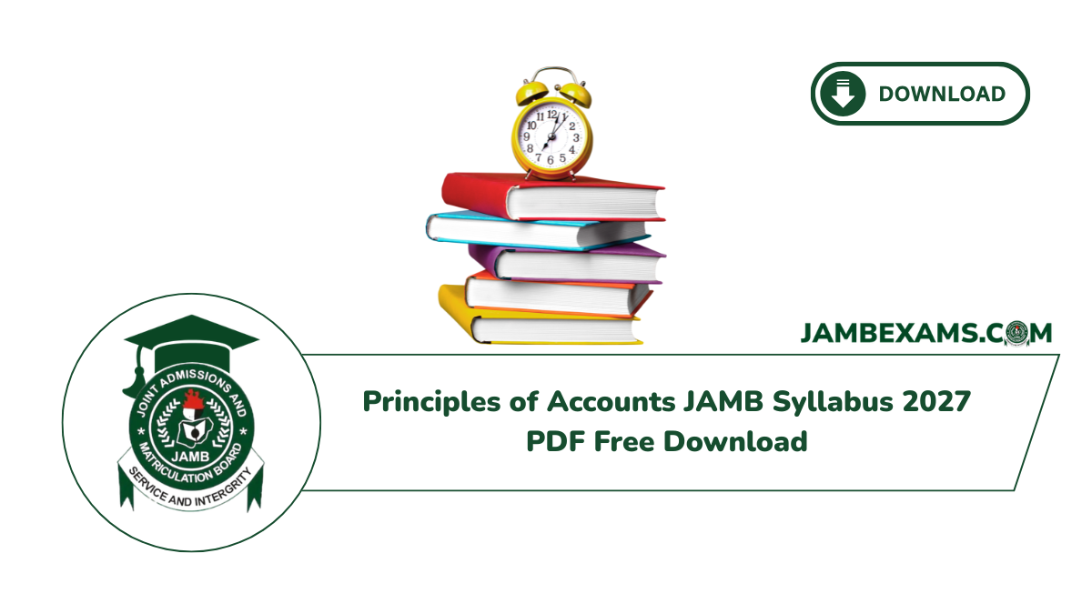 Principles of Accounts JAMB Syllabus 2027 PDF Free Download